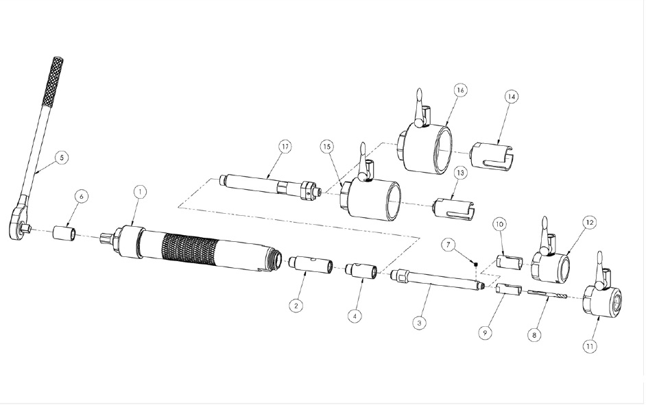 WHEELER-REX 8202 Hot Tapping System Parts Diagram for 3/4 to 2 inch CTS Plastic